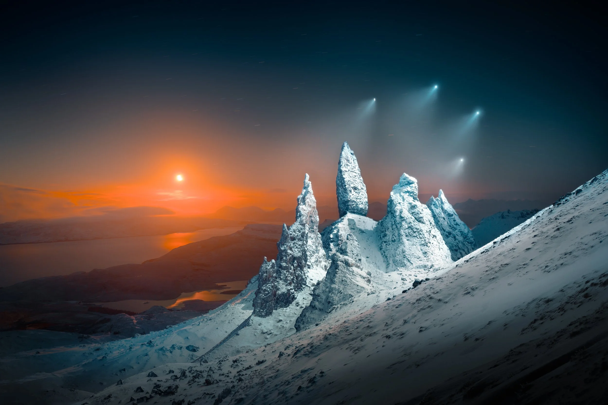 Moonrise Sprites Over Storr — TheLiamMan